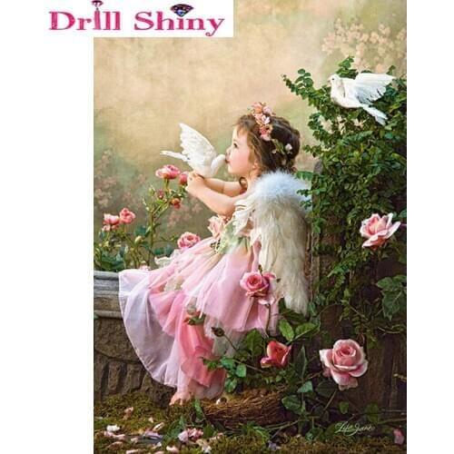 Diamond Embroidered 5d Girl Diamonds Crystal square Diamonds Set Unfinished Painting Decoration diy Diamond Rose