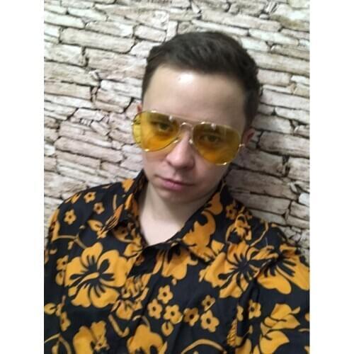 Fast Shipping Fear and Loathing in Las Vegas Raoul Duke Short Sleeves Shirts Halloween Party Cosplay Costumes men summer t short