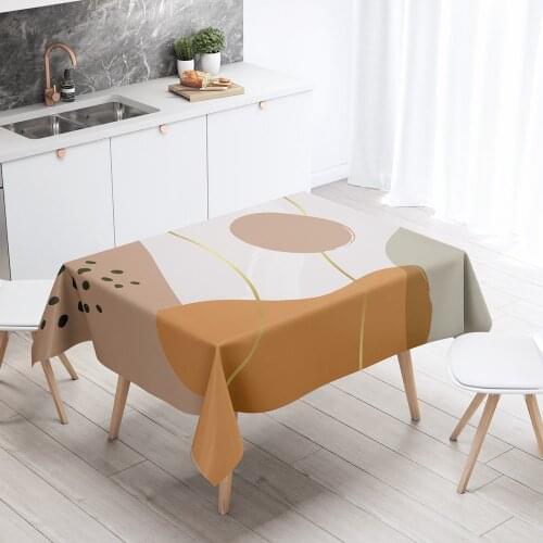 Art Nordic Decor Dining Tablecloth for Table Blue Cloth Cover Decoration Waterproof Rectangular Anti-stain Kitchen Oilcloth