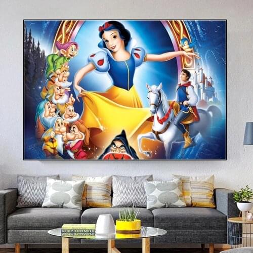 Disney Cartoon Snow White Cinderella Princess Anime Posters Prints Wall Pictures Art Canvas Painting for Hoom Decor Cuadros