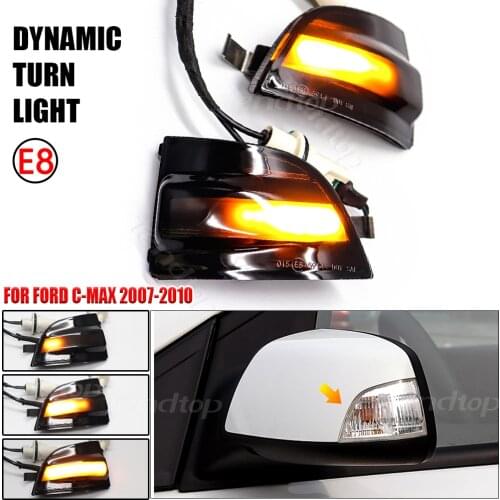 For Ford Focus 2 MK2 2004-2008 2 C-MAX 2003-2007 C-MAX Dynamic Turn Signal Light LED Side Wing Rearview Mirror Indicator Blinker