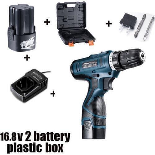 Electric Cordless Screwdriver Drill Rechargeable 2 Battery Lithium Multi-function Household Screwdrivers Power Screw Driver Tool