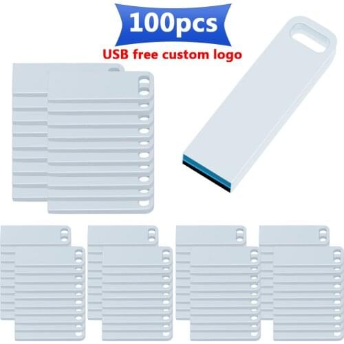 100pcs/lot Free Logo USB 3.0 Flash Drive Pen Drive 4GB 8GB 16GB 32GB 64GB Pendrive Waterproof Metal U Disk Memory Stick Cle USB