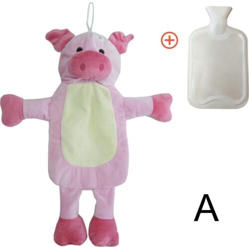 Hot Water Bottle with Cute Cartoon Plush Soft Animal Shape Covers Hand Warmer Winter Supplies CLH@8