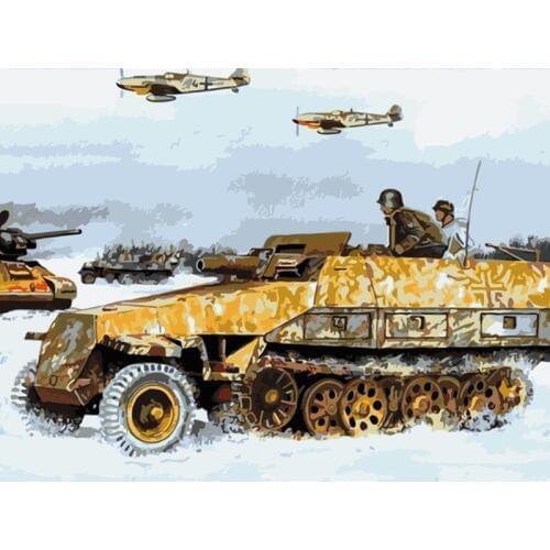 Painting By Numbers DIY Dropshipping 40x50 60x75cm Tank in a brutal war Still life Canvas Wedding Decoration Art picture Gift