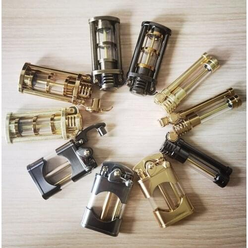 Zorro Kerosene Lighter Transparent Oil Tank Compact Creative Old-Fashioned Flint Grinding Wheel Portable Metal Gasoline Gift Box