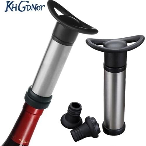 KHGDNOR Wine Bottle Stopper Reusable Vacuum Wine Saver Bottle Sealer Vacuum Pump Preserver with 2 Bottle Stopper Bar Supplies