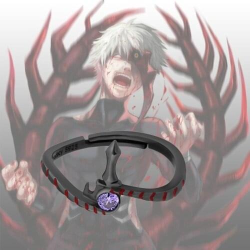 Anime Tokyo Ghoul Kaneki Ken Ring Chilopoda Cosplay Jewelry Props 925 Sterling Silver Adjustable Men Finger Ring Birthday Gifts