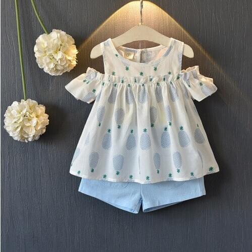 Melario Children Clothing Set Cute Cartoon Girls Clothes Cotton Kids Clothes Short Sleeve Clothing Set for Girls Suit