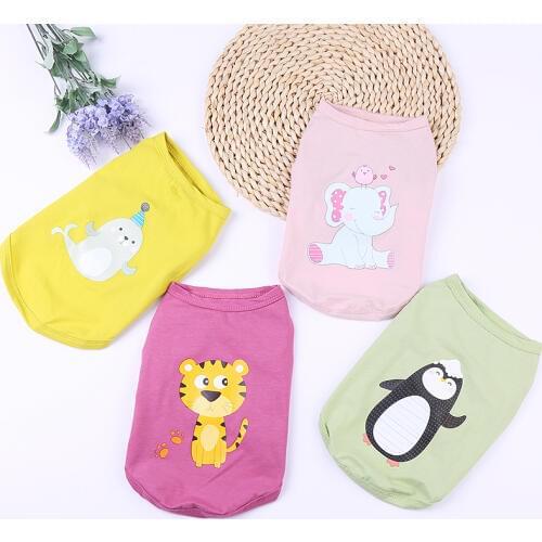 Soft Cotton Puppy Dog Cat T-shirt Vest for Small Dogs Summer Cooling Pet Clothes Chihuahua Shih Tzu Shirts Pets Clothing Outfit
