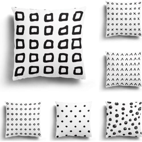 Modern home living room decoration pillowcase sofa cover 45*45cm cushion cover 60x60cm Nordic 50X50 autumn black white simple