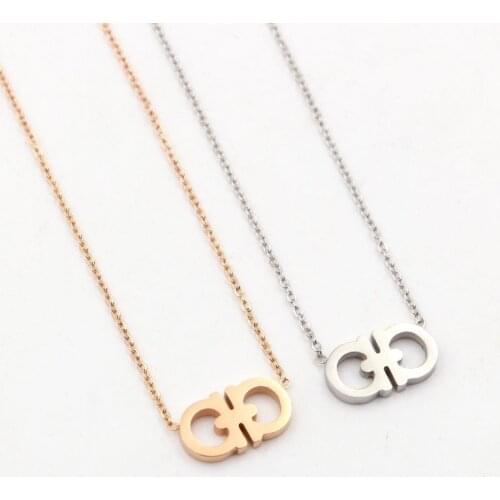 New fashion Double D necklace Simple temperament lucky womens plated rose gold clavicle chain Hot products