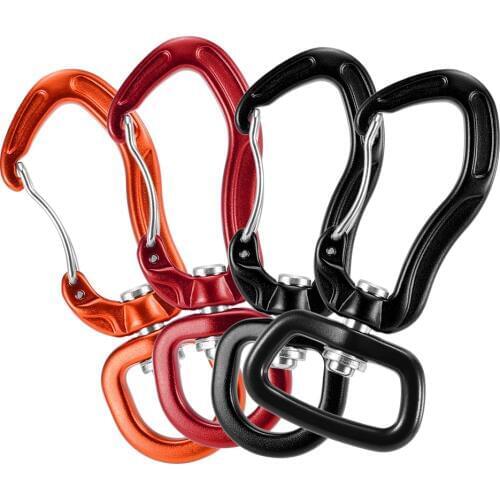 Swivel Carabiner Clip 360° Rotatable Spinner Carabiner Small Wiregate Carabiner Rotational Hammock Clip Hook Climbing Accessory