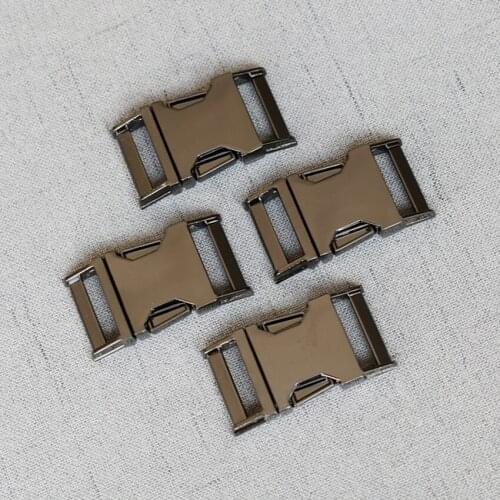 20 Pieces 20mm Gun Black Metal Belt Buckle Side Release Buckle for DIY Bag dog collar Paracord Buckles Bracelet Trinket