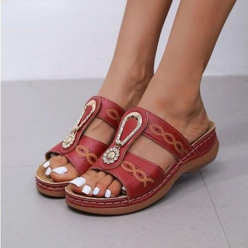 2021 Summer Women Sandals Breathable Lightweight Platform Wedge Slippers Fashion Casual Large Size Indoor Slippers Flip Flops
