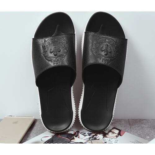 New slippers men 39 genuine leather big sizes48 sandals casual beach summer rubber slides luxury mens house High Quality fashion