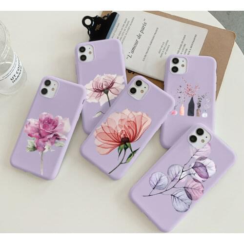 Silicone Flower Case For iPhone 7 6 6S 8 Plus X 5 5S SE 2020 10 11 12 13 Pro XS Max Mini XR TPU Cover For iPhone 7 Plus Coque