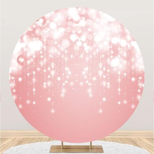 Light Glittering Tassel Pattern Round Background Birthday Party Baby Shower Decoration Photography Photo Circle Backdrop Banner