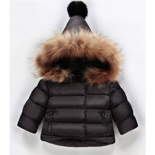 Warm Winter Fashion Thicken Child with hood Fur Coat Windproof Baby Boys Girls Jackets Children Outerwear For 1-6 Years Old