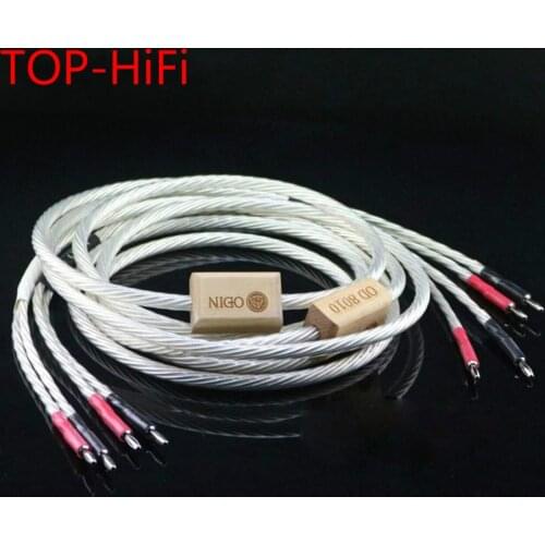 TOP-HiFi Pair Nordost Odin Silver Speaker Cable Audio Loudspeaker Cable with Banana plug Connector Jack