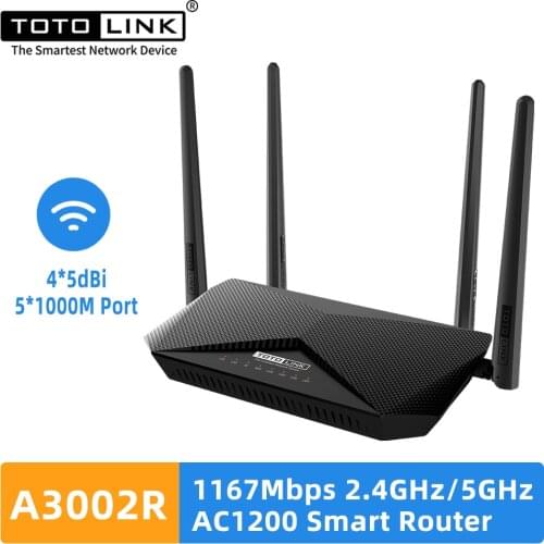 TOTOLINK A3002R Wireless Dual Band Gigabit Router Wifi AC1200M 4*4 Omni-Directional antennas WiFi Repeater Support IPv6