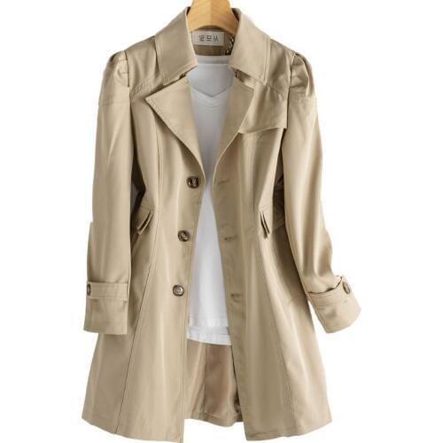 Spring Autumn Trench Coat Casual Slim Single Breasted Trench Outerwear Long Womens Windbreaker Plus Size 5XL Overcoat Femmino