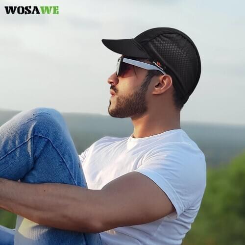 WOSAWE Men Womens Breathable Mesh Sporting Cap Cycling Hat Running Sunhat MTB Bike Bandana Fishing Cap Quick Drying