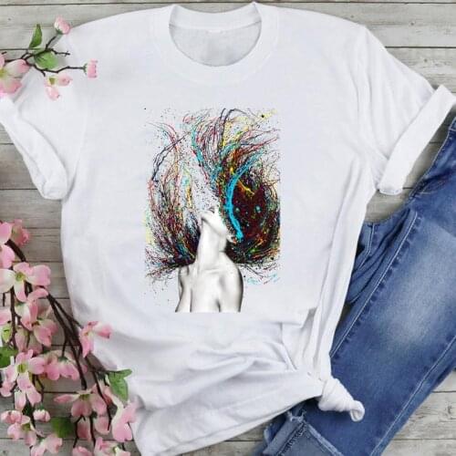Women Graphic Watercolor Sexy 2021 90s Cartoon Fashion Summer Female Clothes Print Short Sleeve Tops Tees Tshirt T-Shirt