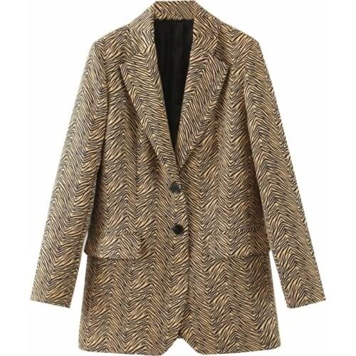 Vintage women stripe blazers 2021 fashion ladies elegant long sleeve jacket suits casual female single breasted suit girls chic