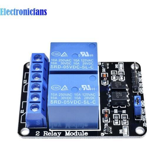 10Pcs 5V 2-Channel 2 Channel Relay Module Shiled Relay Expansion Board Low Level Triggered 2-Way Relay Module For Arduino