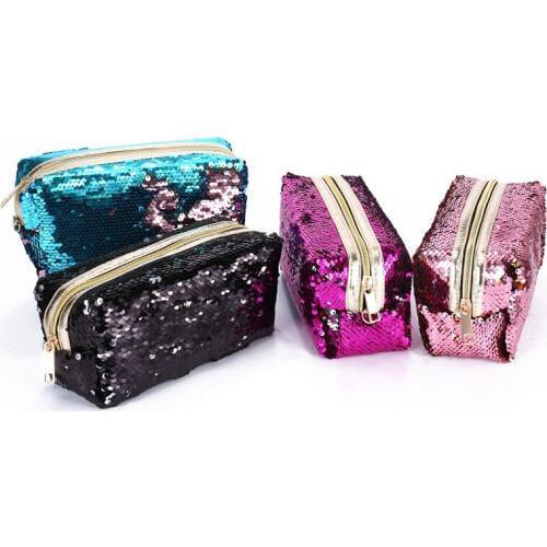 20PCS / LOT Creative Girl Coin Bag Reversible Sequin Coin Wallet Rectangle Wallet Women Hand Wallet Random Delivery