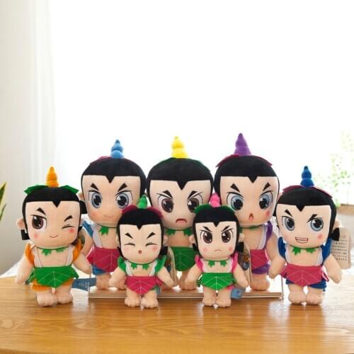 27cm 7pcs Cute Cartoon Calabash Brothers Doll Plush Toys Soft Plush Doll Children Toy Birthday Gift