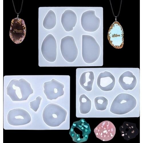47Pcs Pendant Silicone Mold Drop Silicone Mold Resin Mold for DIY Necklace and Keychain Crystal Epoxy Resin Jewelry Making