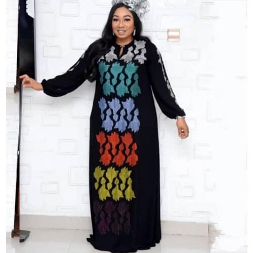 African Design Dashiki Dress Beading Abaya Bandage Maxi Dresses Bazin Vintage Long Sleeve Robe Gowns Africa Sexy Lady Party