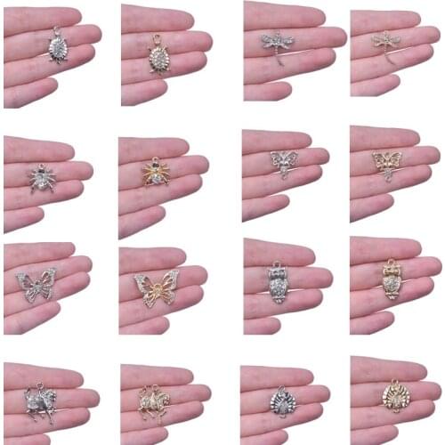 Cute Animal Pendant Charm Butterfly Horse Spider Accessories For Jewelry Making Supplies DIY Earring Anklets Materials Wholesale