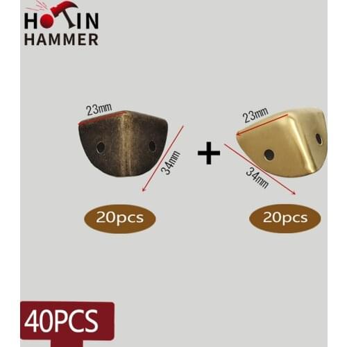 Antique Metal Crafts Wooden Wine Case Corner Protection Case Edge Guard Gift Box Packaging Corner Brackets Cover Bronze 40Pcs