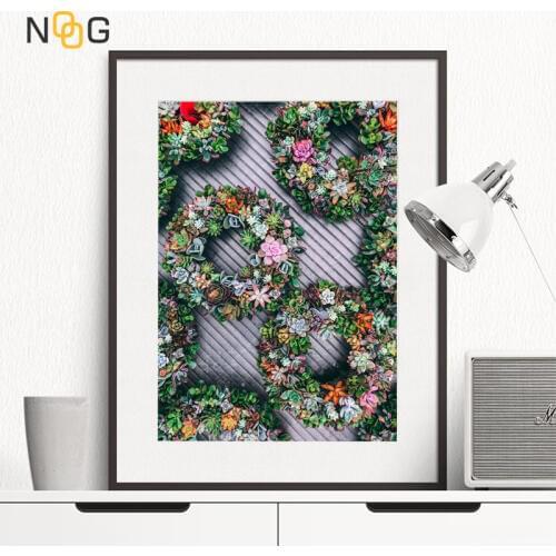NOOG Nordic Canvas Painting Living Room Decoration Pictures Poster Green Aloe Succulent Plants Modern Colorful Wall Art Murals