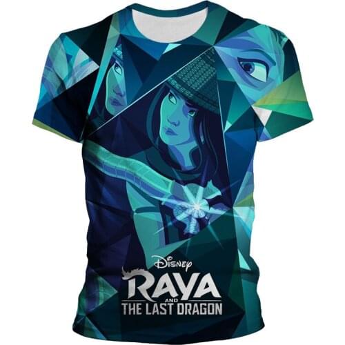 Raya and the Last Dragon 3DPrint Anime Men Women Harajuku Kids T Shirts Cool Girls T-shirts Anime characters Casual Short Sleeve