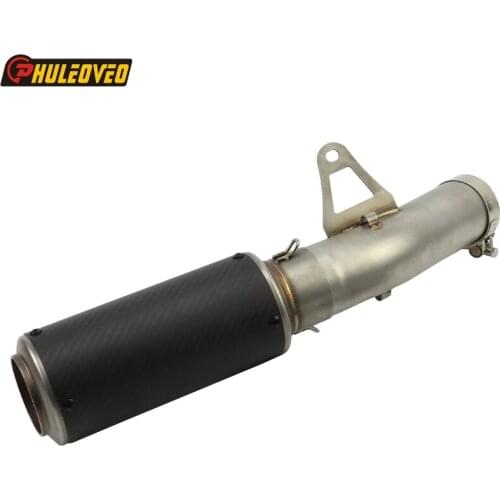 S1000RR Modified Motorcycle Stainless Steel and Real Carbon Fiber Exhaust Muffler Pipe for 2014 2015 B-M-W S1000RR