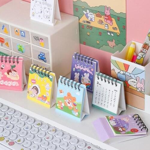 Cartoon Mini Calendar Monthly Calendar Planner Aug. 2021-Dec. 2022 for Planning Organizing Whole Month&Year Twin-Wire Binding