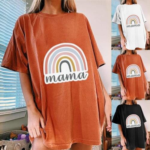 Letter Tshirt Women Lady Fashion Tops MAMA Printing Loose Short Sleeve O-neck Casual Ropa Camisetas Top Women Harajuku T Shirts