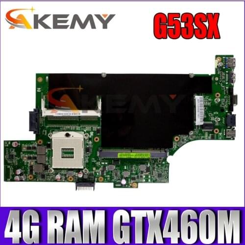 G53SX With 4 RAM Slots DDR3 Mainboard For ASUS G53SX G53SW VX7 Fit For NVIDIA GTX460M 560M Laptop Motherboard Test free shipping