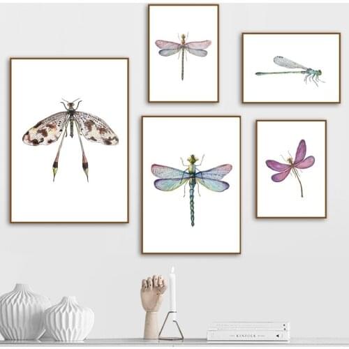 Canvas Painting Colorful Dragonfly Wall Art Nordic Posters And Prints Animals Wall Pictures For Living Room Kids Room Wall Decor