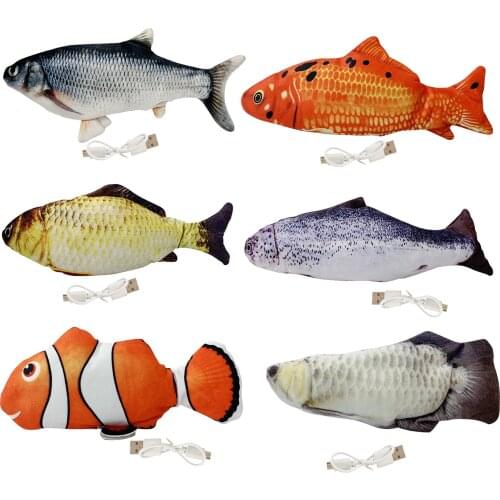 Cat electric fish toy pet Simulation fish Soft Plush shaking fish toy Stuffed interactive dancing fish Cat Toy