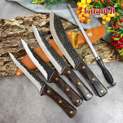 Stainless Steel Kitchen Boning Knife Handmade Cleaver Knife Kitchen Bone Meat Fish Sushi Knife Fruit Vegetables Cutting Tool