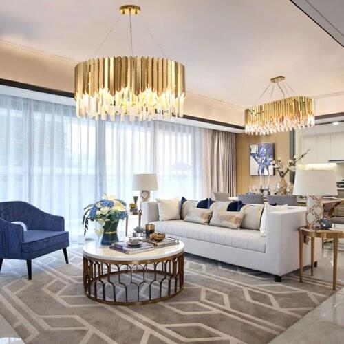Modern Crystal Gold Chandelier Lighting LED Lamp Living Room Bedroom Decor Chandeliers Kitchen Indoor Light Fixtures