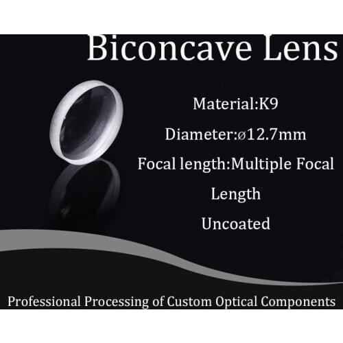Multi-focal K9 Material Double-concave Lens Diameter 12.7mm Condenser High-precision Focusing Pure White Glass