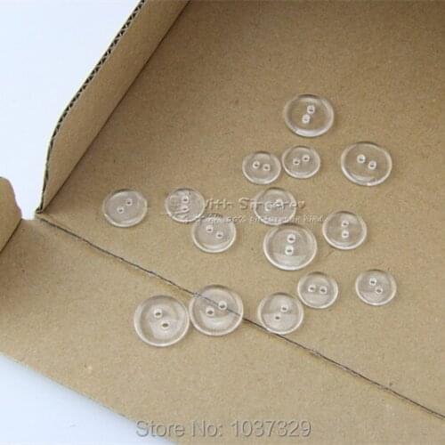 Fashion DIY 400pcs 2-hole plastic sewing buttons clear transparent hidden buttons free shipping mmbt004
