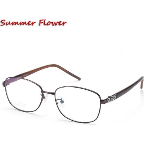 Fashion Women Eyewear Designer Progressive Glasses Diamonds Frame Light Pure Titanium Super Quality Eyewear