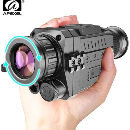 APEXEL Infrared Digital Night Vision Monoculars Device IR telescope zoom lens for Hunting Surveillance Military Rechargeable